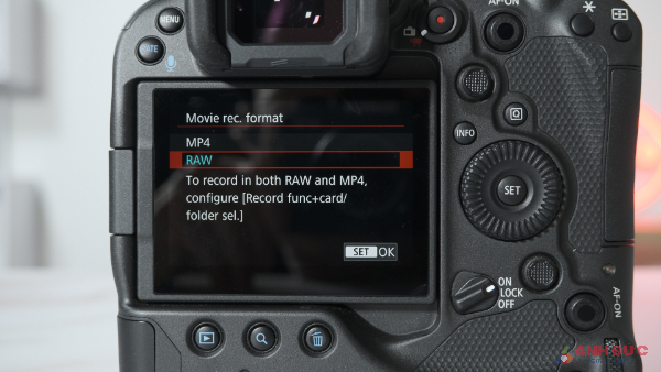 Canon EOS R3 ở cả định dạng MP4 hoặc ghi hình RAW ở độ phân giải cao