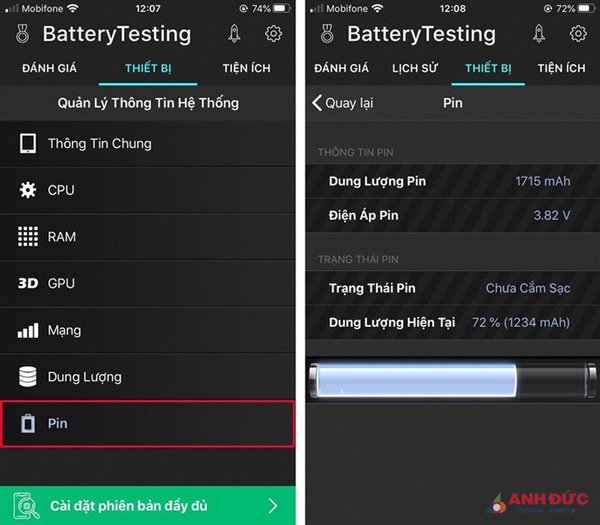 app Battery Testing