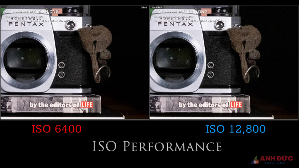 Hai mức ISO là 6400 và 12800 sẽ có mức nhiễu cao hơn và dễ nhìn thấy hơn ở các vùng tối