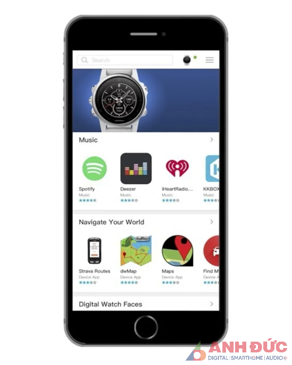 Người dùng có thể tìm thấy nhiều ứng dụng có trong IQ App Store của Garmin