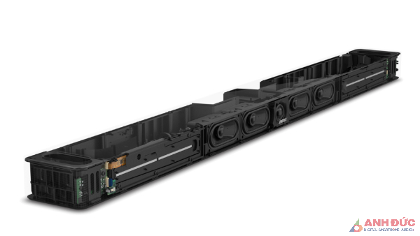 Bose Smart Ultra Soundbar sử dụng 9 cụm loa mạnh mẽ để xử lý các bản nhạc âm thanh nổi với Dolby Atmos