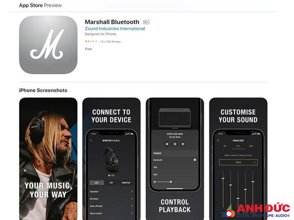 Hướng dẫn kết nối với app Marshall